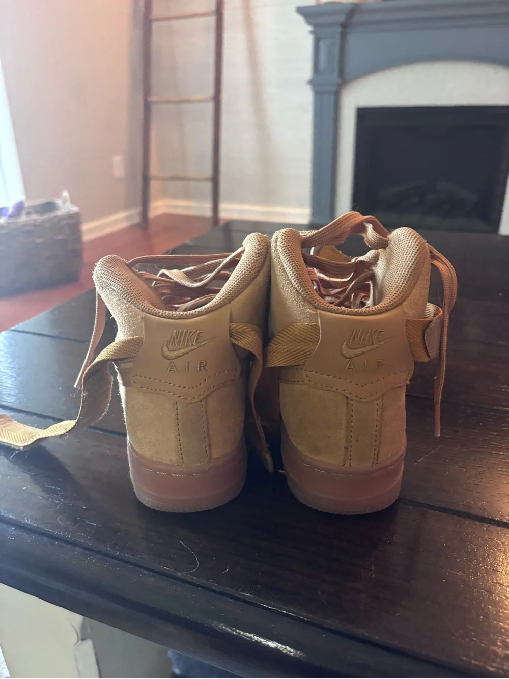 Nike Kids High-Top Suede Boots in Wheat/Tan